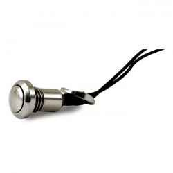 SMOOTH PUSH BUTTON SWITCH. POLISHED STAINLESS
