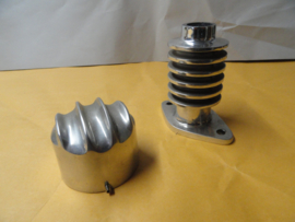 Finned Flathead rear breather - polished ( NO filter )