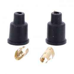 UNIVERSAL 40" SPARK PLUG WIRE SET. COTTON CLOTH,YELLOW/BLACK