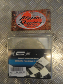 EXHAUST INSULATING WRAP. 2" WIDE LIGHT BROWN