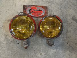 VINTAGE FOG LIGHTS ,  5.75 UNIT YELLOW GLASS