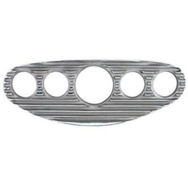 Finned Aluminum 5-Gauge Dash Panel, 3-1/8 Inch
