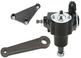 Vega Style Cross Steering Gear Box Combo Kit, Manual, New, Black