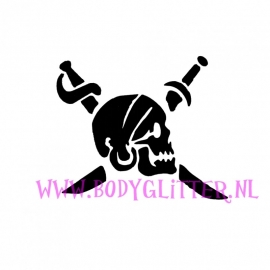 Piratenhoofd met zwaarden klein 