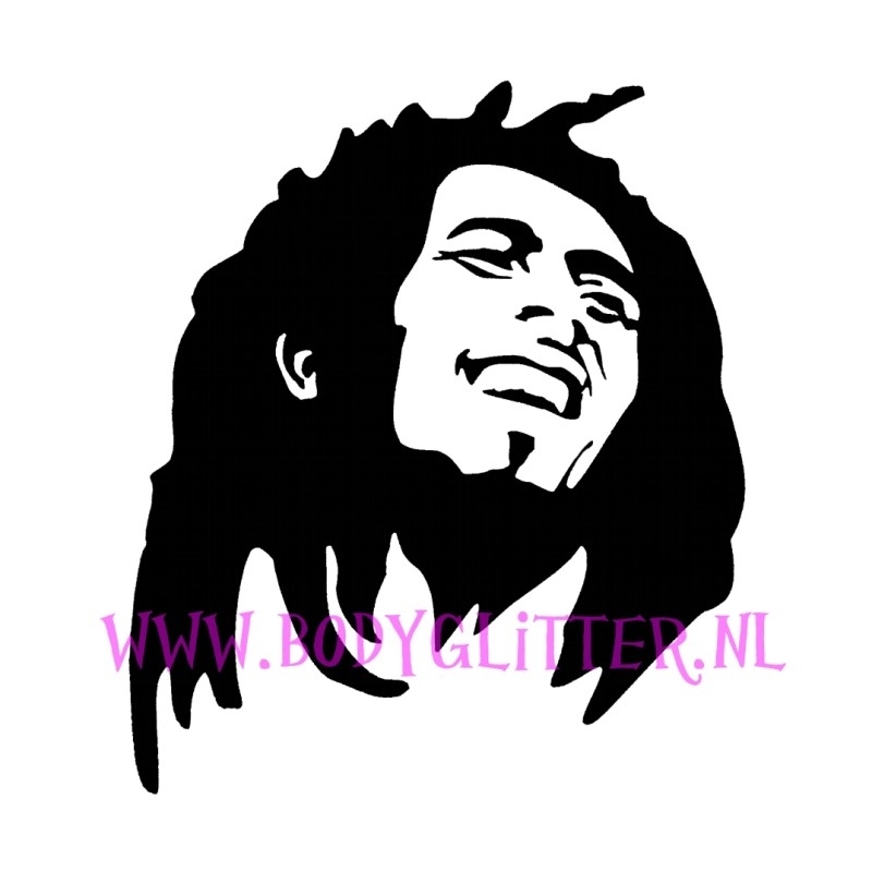 Bob Marley  Stencils People and Figures  Body Glitter  Glitter Tattoo  Face and Bodypaint  Nailart