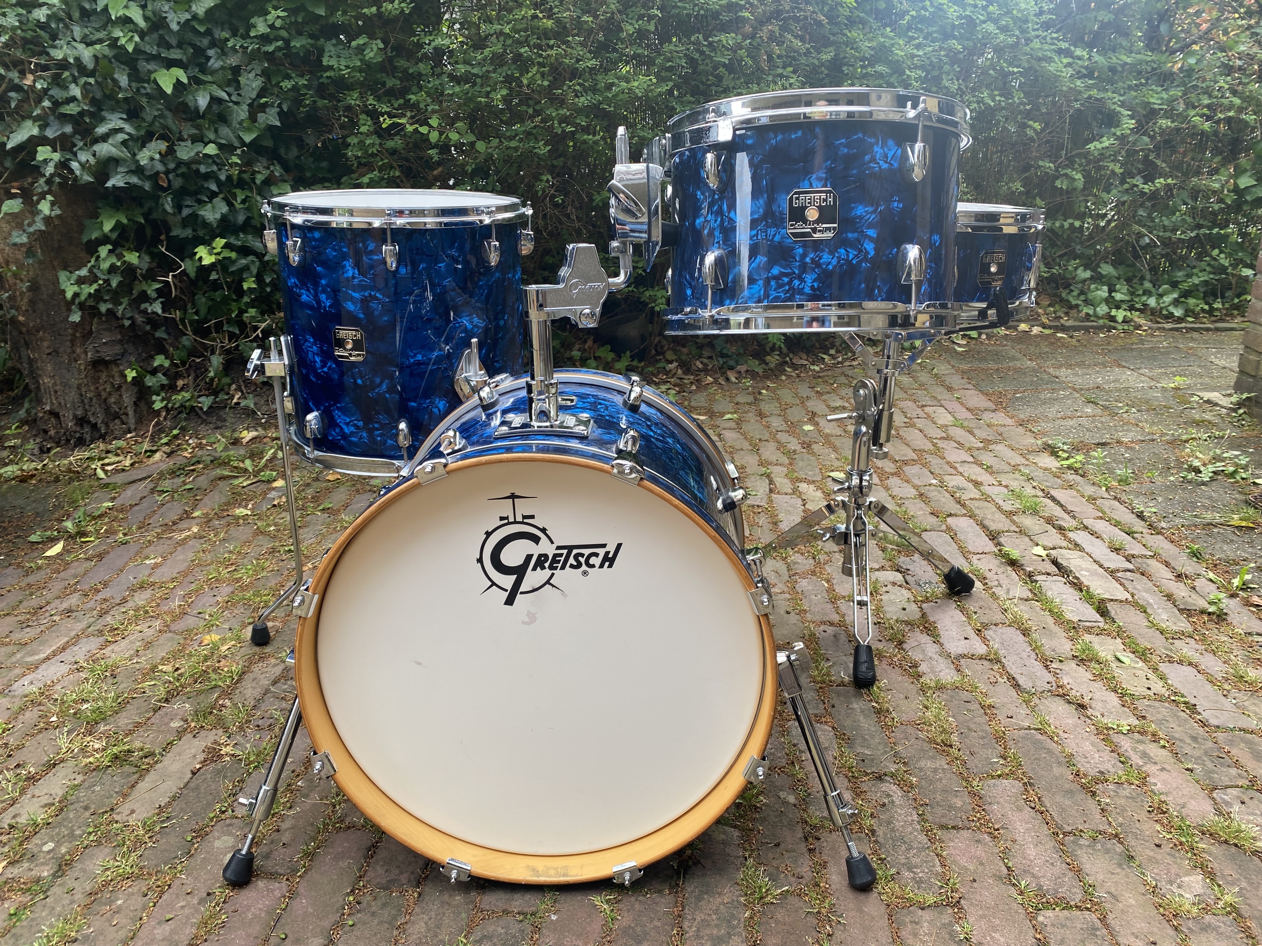 GRETSCH Catalina Club bopset blue pearl 18-12-14fl-14sn (set heeft nieuwe Remo usa emperor vellen) ...499,-