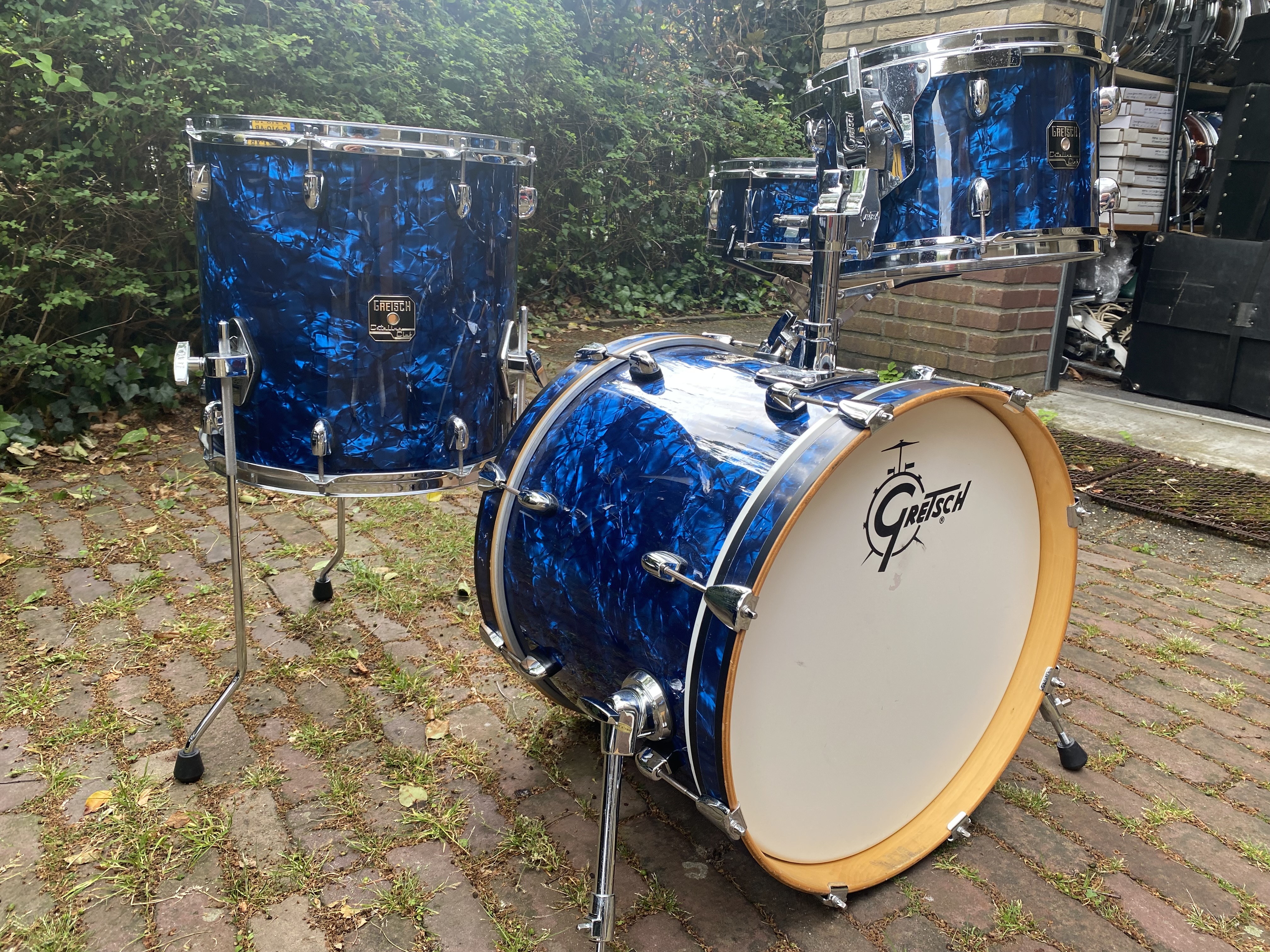 GRETSCH Catalina Club bopset blue pearl 18-12-14fl-14sn (set heeft nieuwe Remo usa emperor vellen) ...499,-