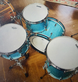 GRETSCH Broadkaster turquase sparkle nitron 20-12-14f-14x6,5 sn...3750,-