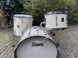 PREMIER 58 *vintage drums* crèmewit 20-12-14fl en 14T...995,- ...en...PREMIER 202 wmp '69  20-12-14T-14fl en 16fl...1295,-...en...losse Premier toms 12 beverley en 12  Premier floortom