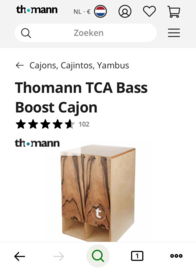 CAJON Thomann TCA Bass Boost met speciaal  DG Gregorio Cajon pedal...samen 185 euro