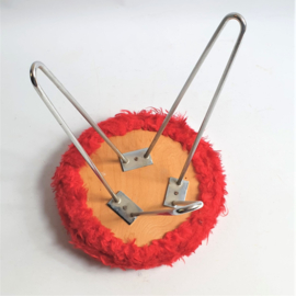 kruk rood red plush stool 1960s