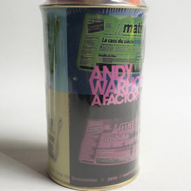 warhol, andy blik met krant "le matin" newspaper in tin box 1999 nr.3