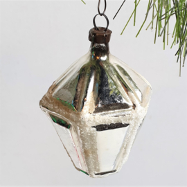 kerstversiering glas zilver wit christmas ornament 1930s - 1960s