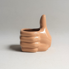 bloempot "duim omhoog" "thumb up" shaped flowerpot popart 1990s