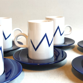kop en schotels bliksemschicht 6x cup & saucer bolt of lightning 1980s