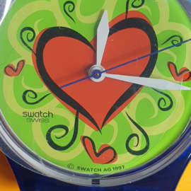 swatch horloge watch valentines special apple display GN176 "Love Bite" 1998
