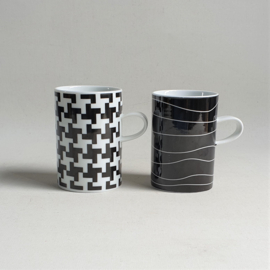 bekers mokken 2x pair of mugs post modern ASA selection 1980s / 1990s