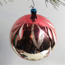 kerstversiering grote bal glas christmas ornament 1930s - 1960s