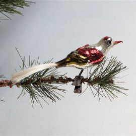 kerstversiering glas vogel bird christmas ornament 1930s - 1960s