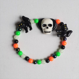 halloween schedel armband skull bracelet 1970s