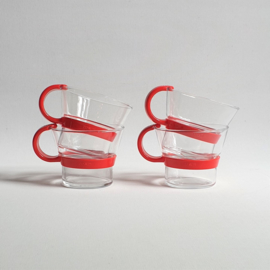 glazen theeglazen 4x tea glasses bodum denmark 1980s