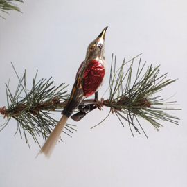 kerstversiering glas vogel bird christmas ornament 1930s - 1960s