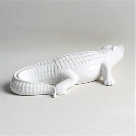 beeld krokodil wit white crocodile figurine figurine 1980s