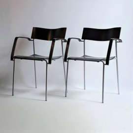 stoelen set pair of dinner chairs johannes foersom & peter hiort-lorenzen sweden 1998