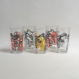 glazen 5x longdrink drinking glasses cerve italy 1980s