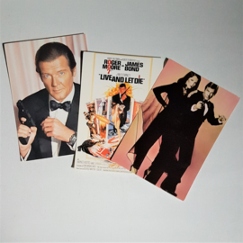 james bond 3x ansichtkaart ongelopen postcard 1985