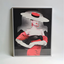 poster "dame met hoed" "lady with hat" fashion poster 1980s