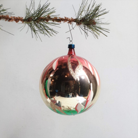 kerstversiering grote bal glas christmas ornament 1930s - 1960s