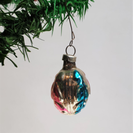 kerstversiering zilver blauw roze christmas ornament 1930s - 1950s