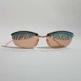 zonnebril sunglasses with fringe incl earclips 1970s