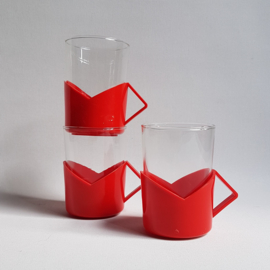 glazen theeglazen 3x tea glasses 1980s