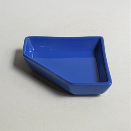 schaal blauw asymmetrisch asymmetrical bowl blue pottery 1980s