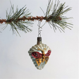 kerstversiering glas vlinder christmas butterfly ornament 1930s - 1960s
