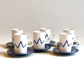 kop en schotels bliksemschicht 6x cup & saucer bolt of lightning 1980s