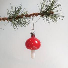 kerstversiering paddenstoel christmas mushroom ornament 1930s - 1950s