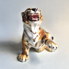 beeld tijger welp porcelain tiger cub figurine italy 1970s nr.2