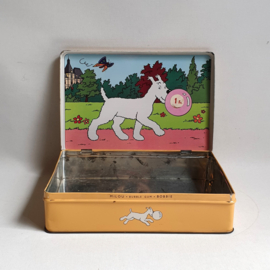 kuifje bobbie blik tintin snowy tin box milou bubble gum 1961