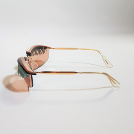 zonnebril sunglasses with fringe incl earclips 1970s