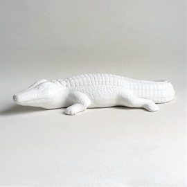 beeld krokodil wit white crocodile figurine figurine 1980s