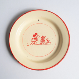 mickey mouse rat face bord emaille enamel plate 1930s
