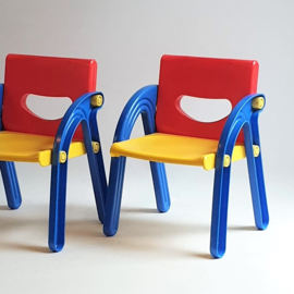 kinderstoel set pair of children's chairs 1980s