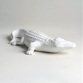 beeld krokodil wit white crocodile figurine figurine 1980s