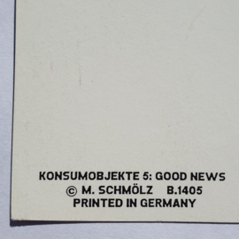 schmölz, m ansichtkaart art TV "good news" postcard 1980s