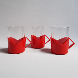 glazen theeglazen 3x tea glasses 1980s