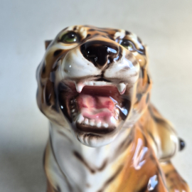 beeld tijger welp porcelain tiger cub figurine italy 1970s nr.2