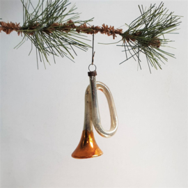 kerstversiering glas trompet christmas ornament 1930s - 1960s
